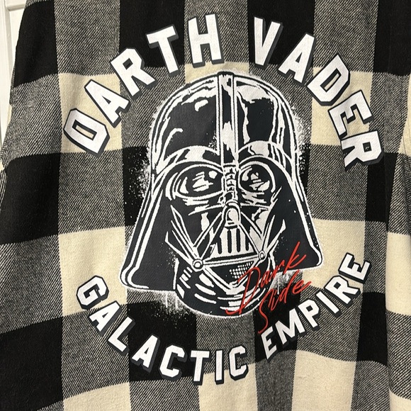Men’s XXL Star Wars Lucasfilm Ltd. Hoodie/jacket black/white plaid, Darth Vader - Picture 9 of 12